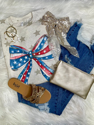 Red White & Blue Bow Star Shirt