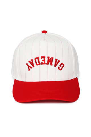 GAMEDAY Upside down Pin stripe 5 Panel Two Tone Cap: Red