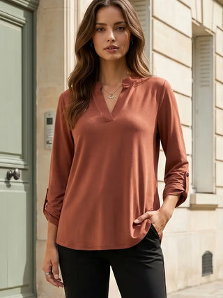 Caramel 3/4 Sleeve Lizzy Top