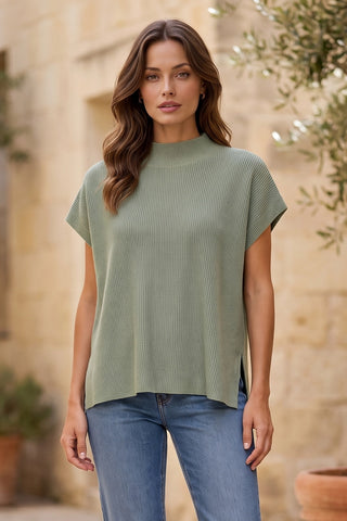 Sage Transitional Mock Neck Sweater