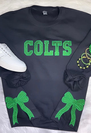 Colts Appliqué Bow Crewneck