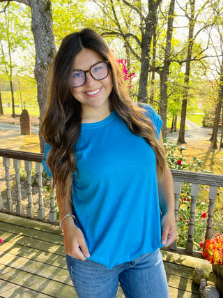 Blue Cotton Slub Tee