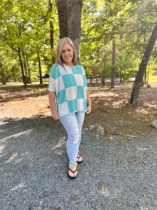 Mint Checkered Top