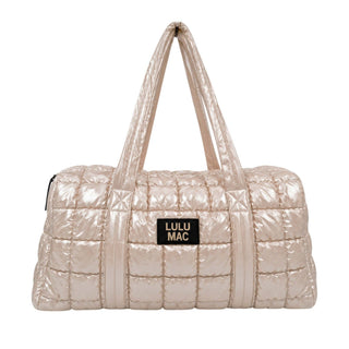 Lulu Mac PUFFER METALLIC DUFFLE BAG - OFF WHITE