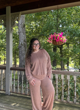 Mocha Ribbed Set