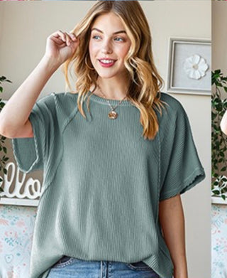 Olive Vintage Urban Ribbed Top