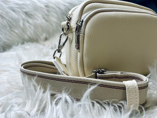 Cream Double Pocket Crossbody