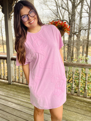 Pink Vintage Wash Bow Dress