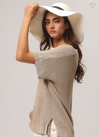 Taupe Dolman Sleeve Sweater