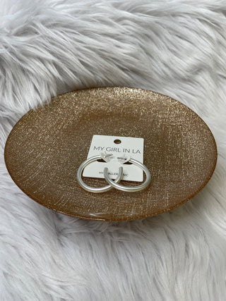 Large My Girl In LA Silver Hoops