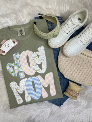 Patchwork Dog Mom Tee