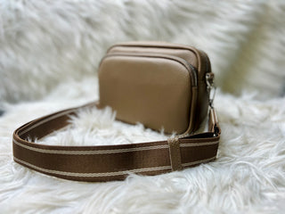 Taupe Double Pocket Crossbody