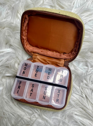 Orange Speckle Pill Organizer Bag