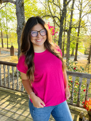 Pink Cotton Slub Tee
