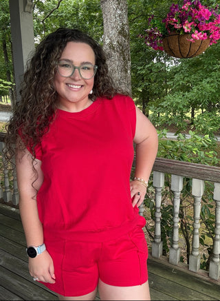Red French Terry Set