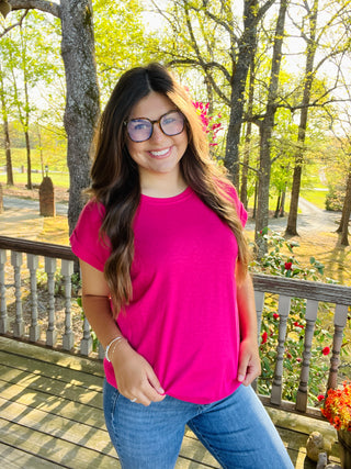 Pink Cotton Slub Tee