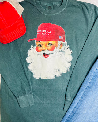 Santa Trump Long Sleeve Comfort Colors Tee