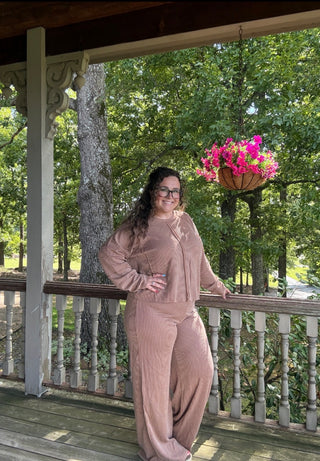 Mocha Ribbed Set