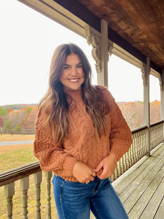 Camel Cable Knit Sweater