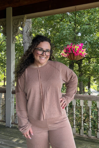 Mocha Ribbed Set