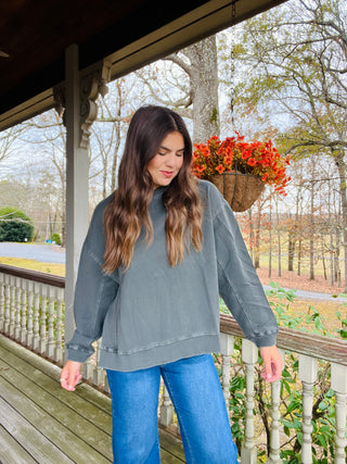 Black Pigment dye pullover