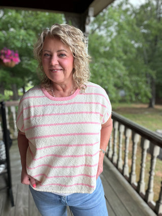 Pink Stripe Sweater Top