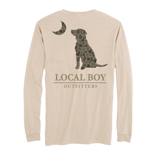 Youth Brush Camo Dog & Moon Long Sleeve T-Shirt