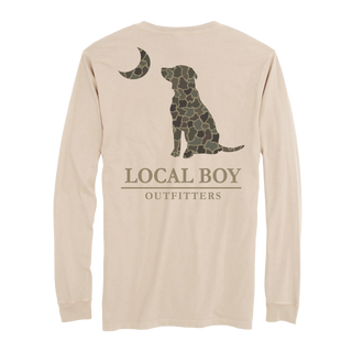 Youth Brush Camo Dog & Moon Long Sleeve T-Shirt