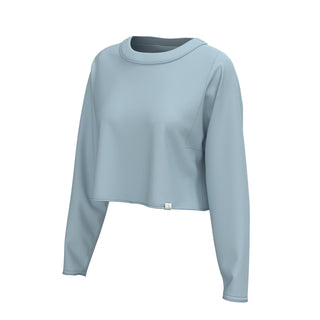 Local Girl Boxy Crop Long Sleeve T-Shirt Baby Blue