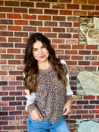 Color Block V Neck Pullover Top