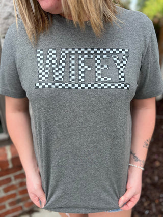 Checkered Wifey Tee