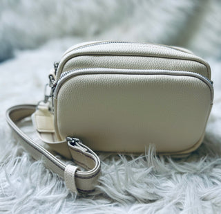 Cream Double Pocket Crossbody