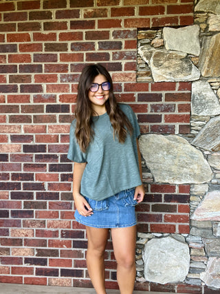 Ash Jade Short Sleeve Knit Top