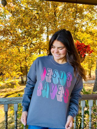 Multi Color Jesus Saves Crew