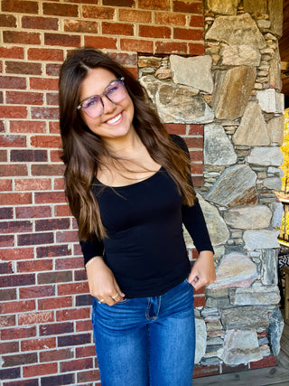 Black Women’s Sculpted Chic Seamless Long Sleeve Top