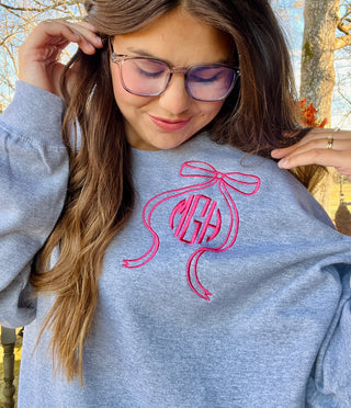 Bow Monogram Promo Crewneck Sweatshirt