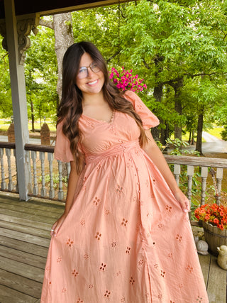 Peach Lace Dress
