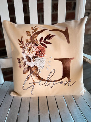 Floral Initial Pillow
