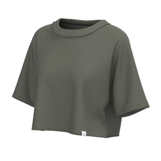 Local Girl Boxy Crop T-Shirt Olive