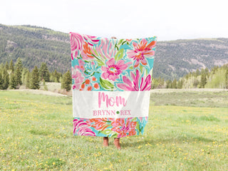 PREORDER Custom Artsy Flowers Family Blanket