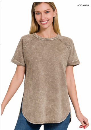 Mocha Terry Washed Top