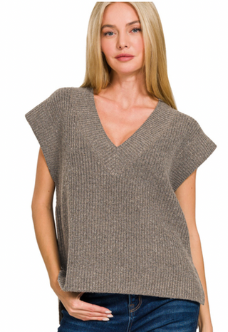 Mocha Sweater Vest Top