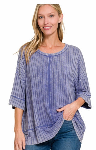 Marlin Ribbed Drop Shoulder Top