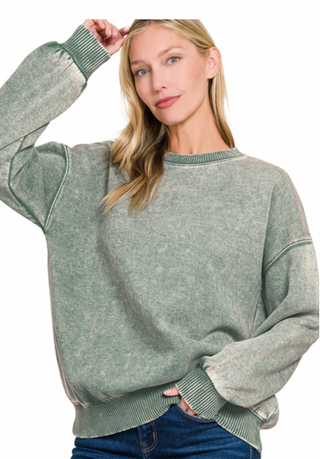 Ash Jade Wash Fleece Pullover