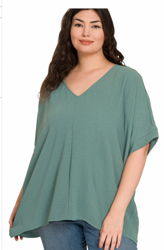 Ash Jade Air Flow V Neck Dolman Sleeve Top