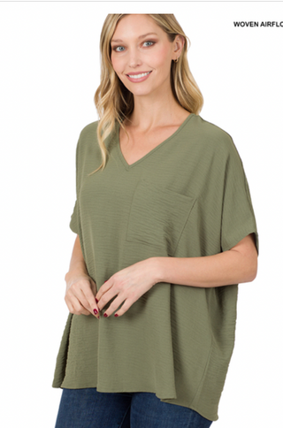 Light Olive Air Flow Top