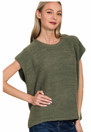 Dark Olive Crewneck Sweater Vest