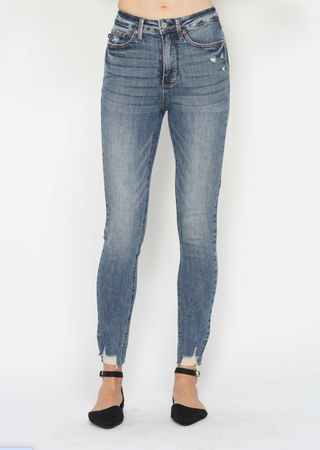 High Waist Tummy Control Vintage Wash Skinny Jean