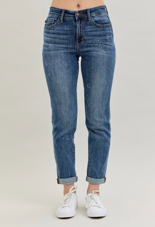 High Rise Bleach Splash Boyfriend