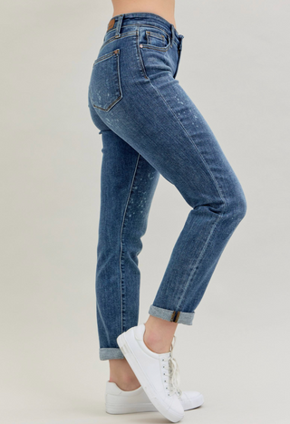 High Rise Bleach Splash Boyfriend